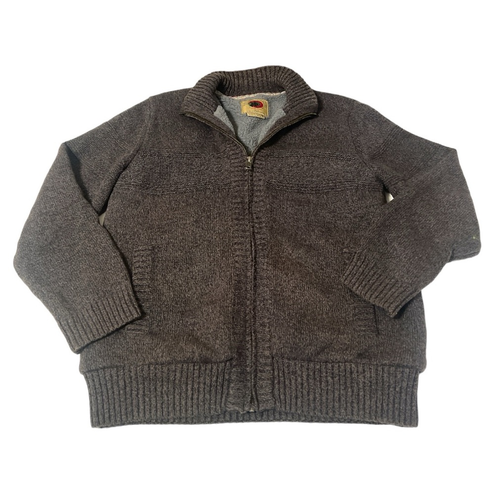 Boston Traders men’s medium Sherpa lined full zip sweater grey‎ shacket
